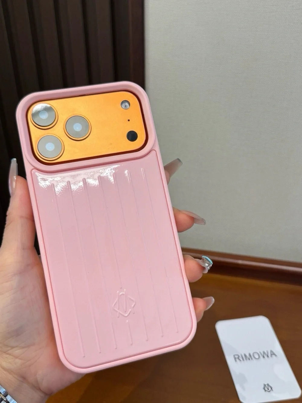 RIMOWA Pink Ribbed Phone Case IPhone 17 pro max